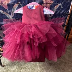 18 Month Old Maroon flower girl dress